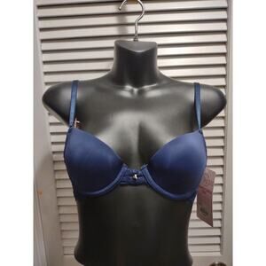 SO Juniors 32B Lightly Lined Bra Lace Navy Blue Convertible Straps Underwire